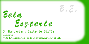 bela eszterle business card